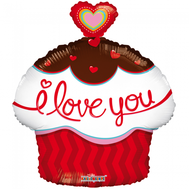 Heliumballon Cupcakei Love You 45cm leer