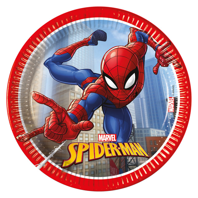 Spiderman Teller Rot 20cm 8Stk