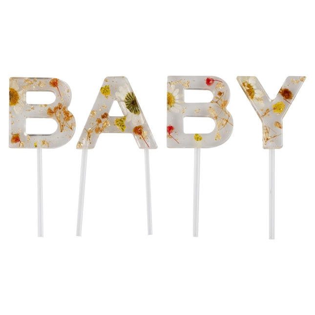 Baby Shower Cupcake Toppers Baby 4pcs