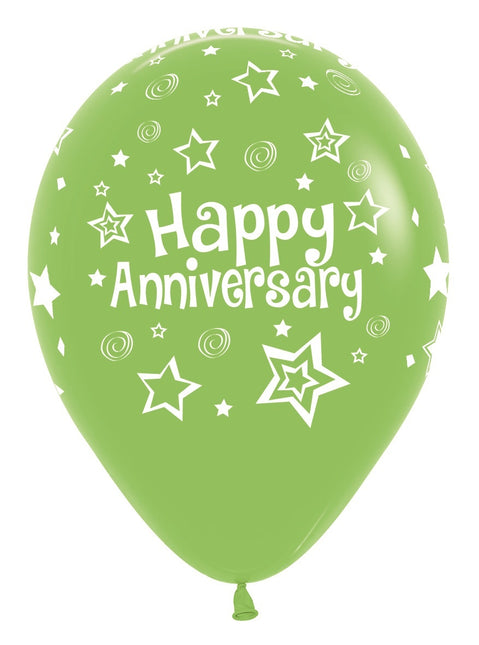 Ballons Happy Anniversary Mix 30cm 25pcs