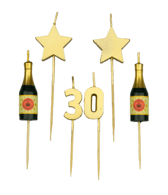 Kerzen 30 Jahre Champagner 17,5cm