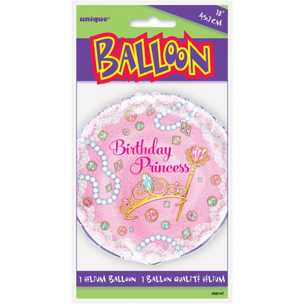 Helium Ballon Geburtstag Prinzessin Rosa 45cm leer