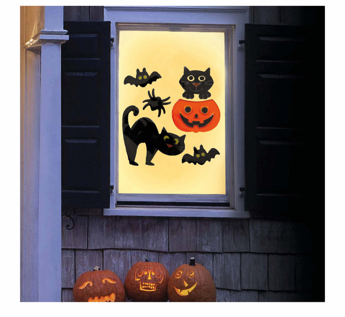 Halloween Fensterdekoration Tiere