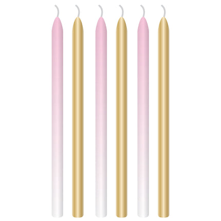 Kerzen Licht Rosa Gold 12cm 6Stk