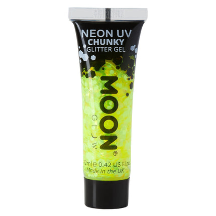 Moon Glow Neon UV Chunky Glitter Gel Gelb 12ml