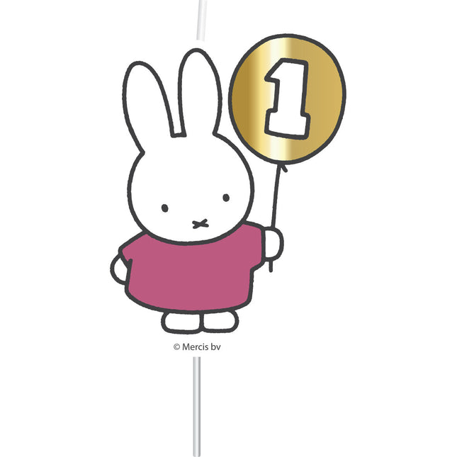 Miffy Kerze 1 Jahr Rosa 17cm