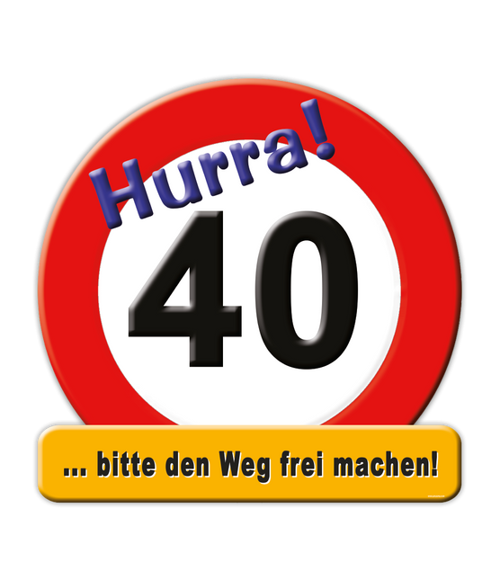 Türschild 40 Jahre 50cm