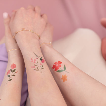 Tattoos Blumen Mix 19Stück