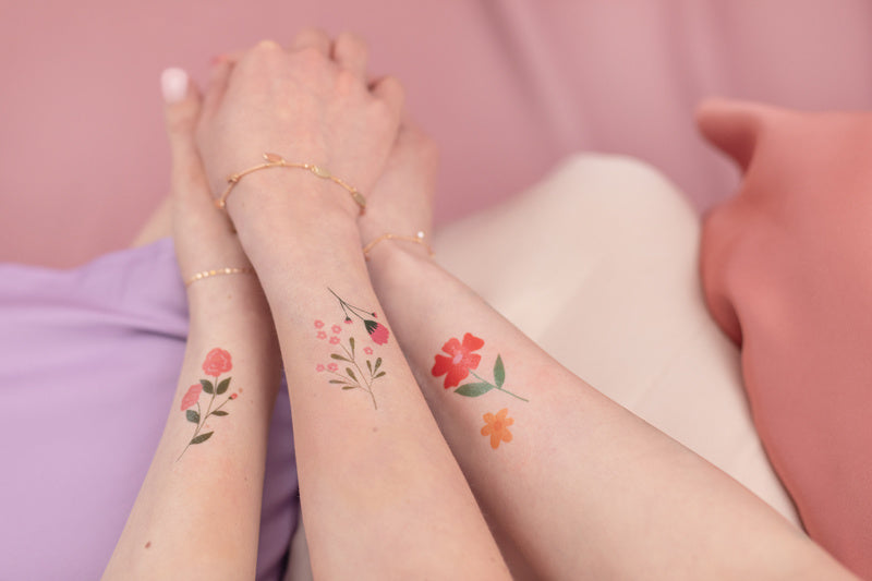 Tattoos Blumen Mix 19Stück