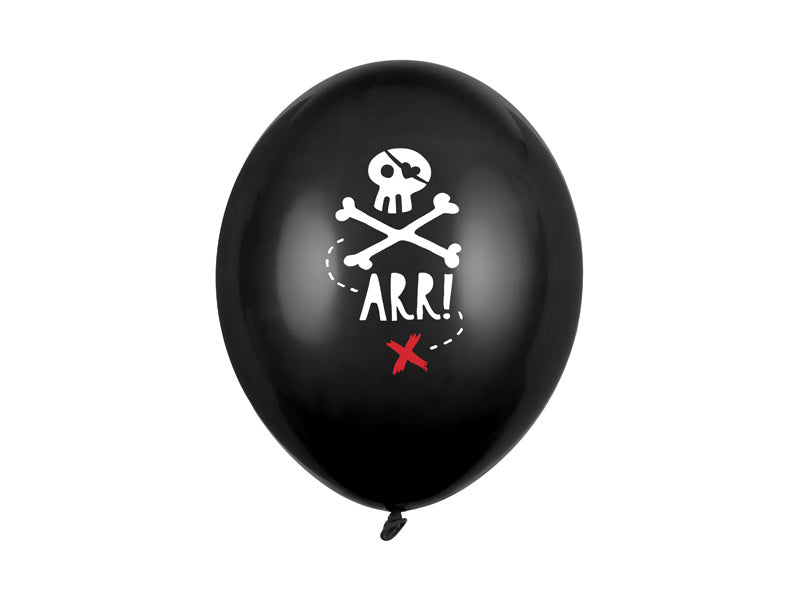 Piraten Ballons Schwarz 30cm 6Stk