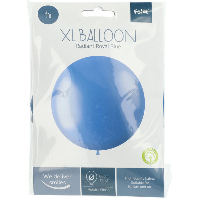 Blauer Ballon Metallic Königsblau 80cm