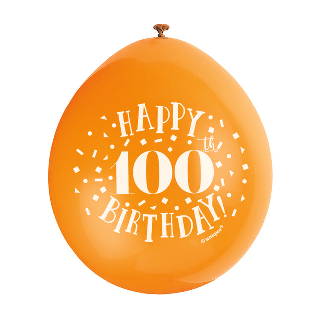 Luftballons Happy Birthday 100 Jahre 28cm 10Stk