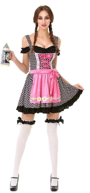 Dirndlkleid Oktoberfest Schwarz Weiß Dots