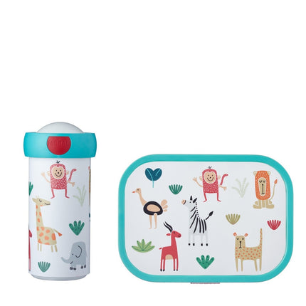 Lunch-Set Schulbecher und Lunchbox Animal Friends