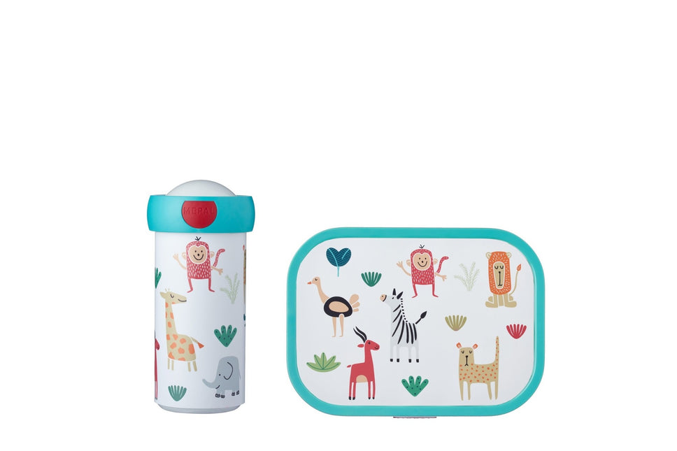 Lunch-Set Schulbecher und Lunchbox Animal Friends