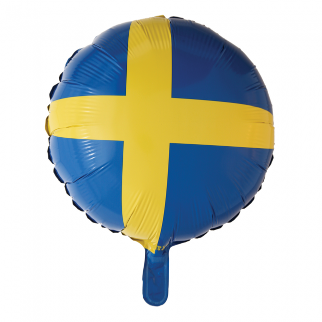 Heliumballon Flagge Schweden 45cm leer