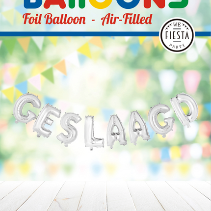 Ballons Brief Erfolgreich Silber Leer