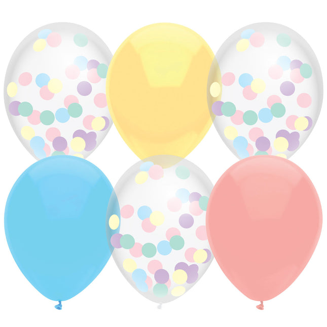 Ballons Pastell Konfetti 30cm 6Stk