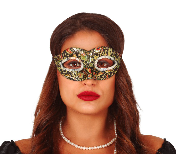 Maske Schwarz Gold