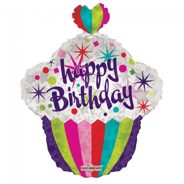 Helium Ballon Cupcake Happy Birthday 56cm leer