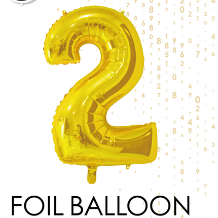 Folienballon Figur 2 Gold 66cm