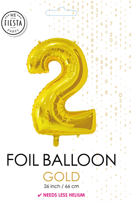 Folienballon Figur 2 Gold 66cm