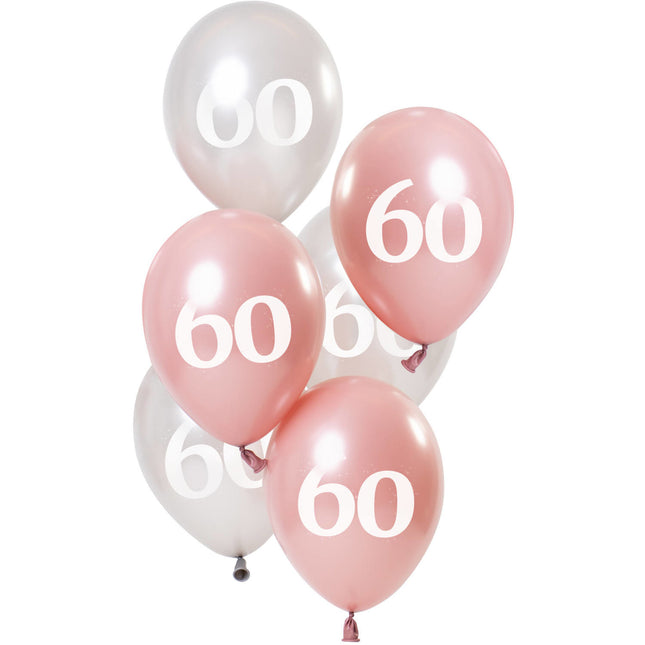 Ballons 60 Jahre Rosa 23cm 6Stk