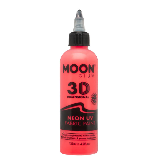 Moon Glow Neon UV-Gewebefarbe 125ml Intensives Rot 125ml