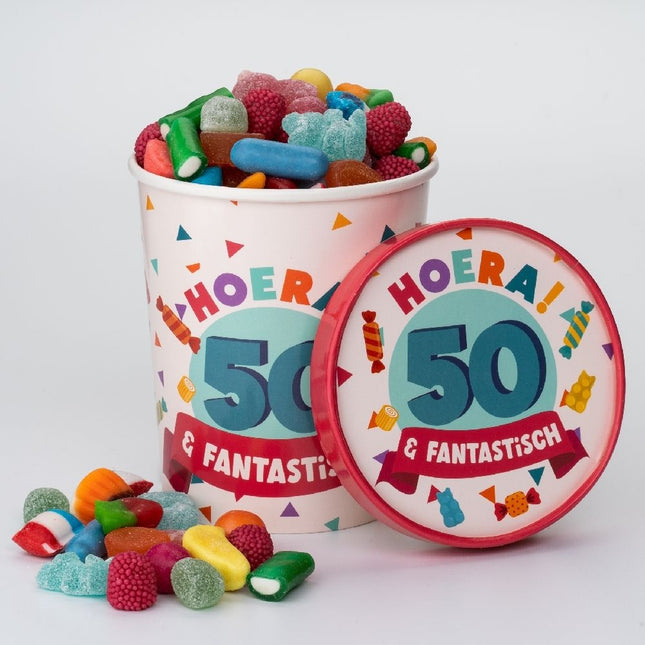 Buntes Bonbon-Tablett 50 Jahre 12cm