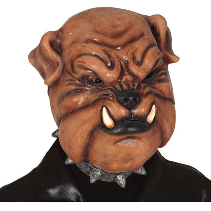 Halloween Bulldogge Maske Braun