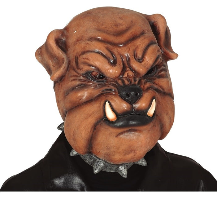 Halloween Bulldogge Maske Braun