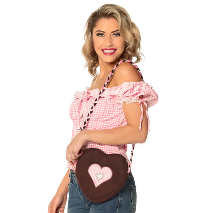 Oktoberfest Umhängetasche Braun Rosa