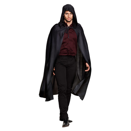 Halloween Cape Schwarz Grau 1.7m