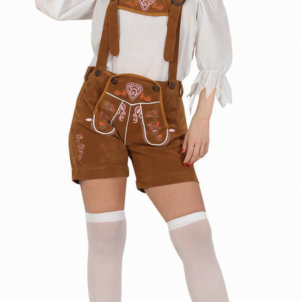 Damen Lederhosen Hellbraun