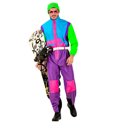 Neon 80er Skianzug Snowboarder