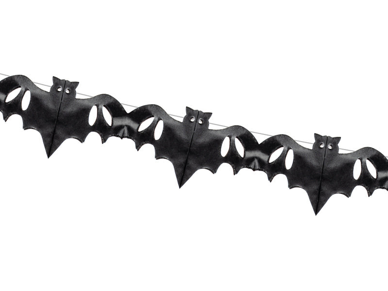 Halloween Girlande Fledermaus Schwarz 4m