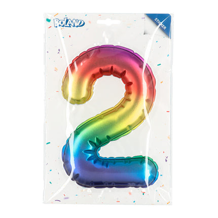 Regenbogen 2 Jahre Aufkleber Folienballon 20cm