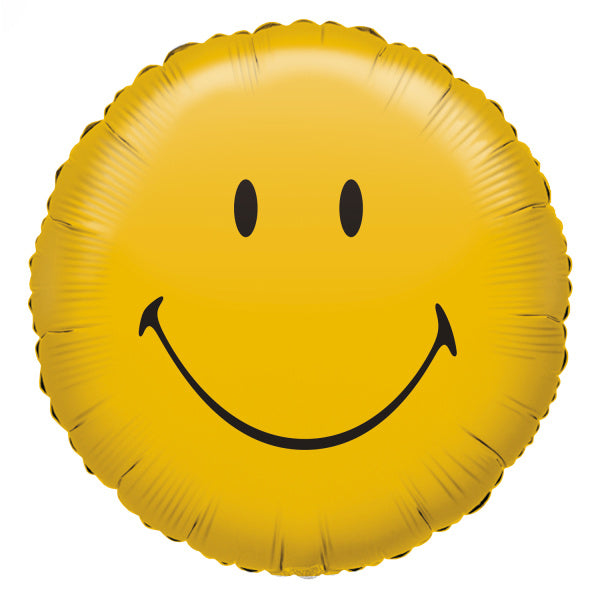 Gelber Heliumballon Smiley Leer 43cm