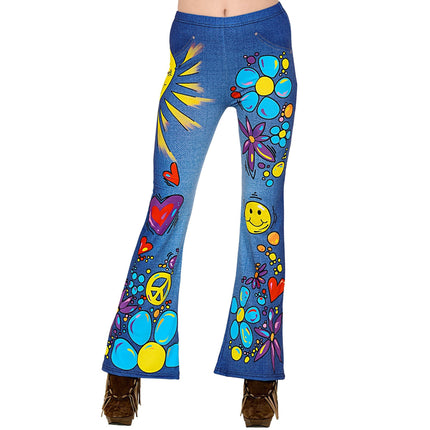 Hippie 60S Legging Blau Damen