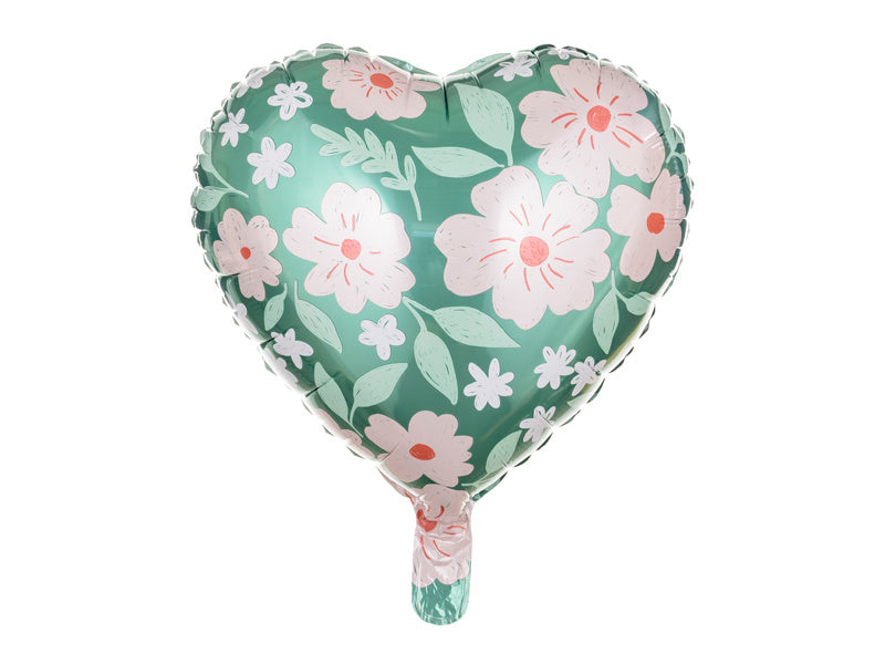 Helium Ballon Herz Blumen Leer 45cm