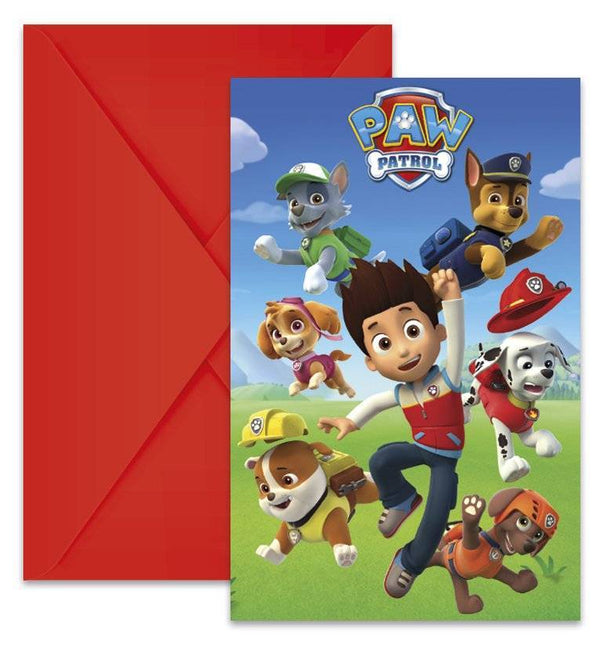 Paw Patrol Einladungen Dekoration 6Stück