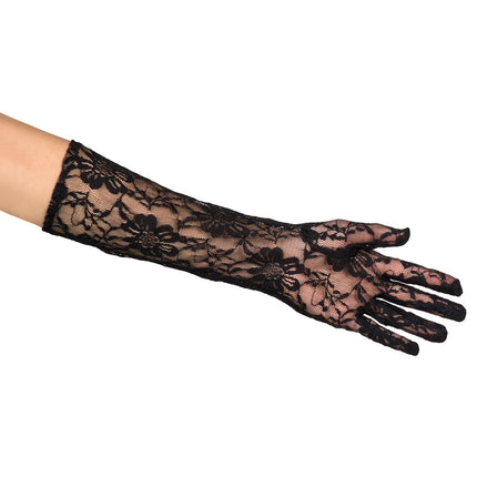 Handschuhe Lange Spitze Schwarz