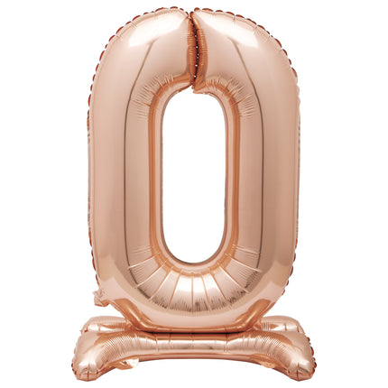 Folienballon Figur 0 Rose Gold Standard 76cm