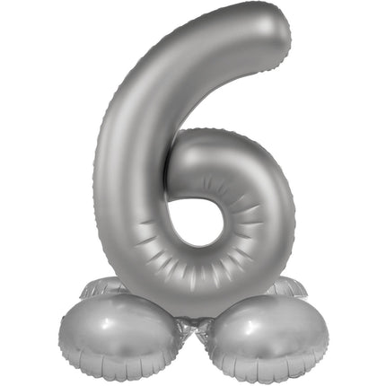6 Jahre Figur Ballon Silber 72cm