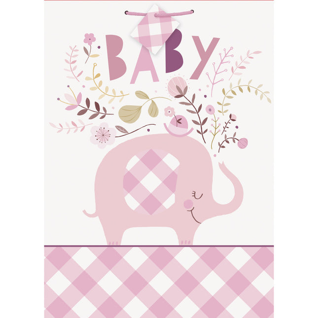 Baby Elefant Geschenktasche Rosa