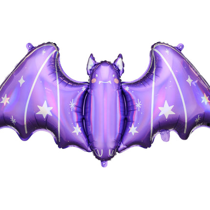 Lila Halloween Heliumballon Fledermaus Leer 51cm