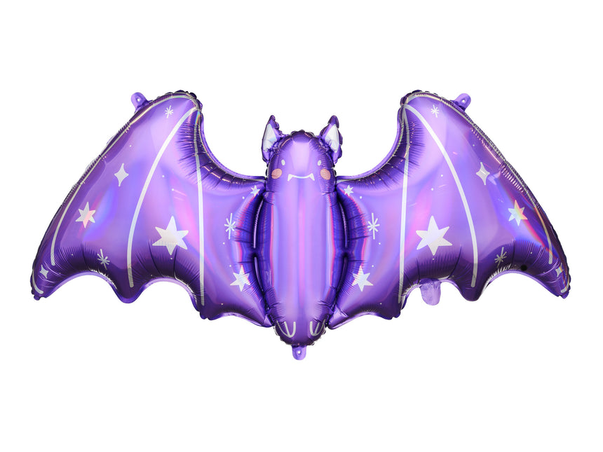 Lila Halloween Heliumballon Fledermaus Leer 51cm