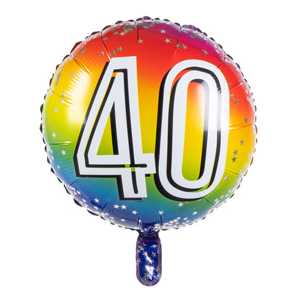 Regenbogen Nummer Ballon 40 Jahre 45cm