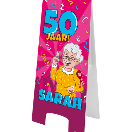 Warnschild Sarah Cartoon 58cm