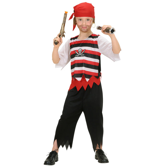 Piratenkostüm Rot Weiß Schwarz Junge